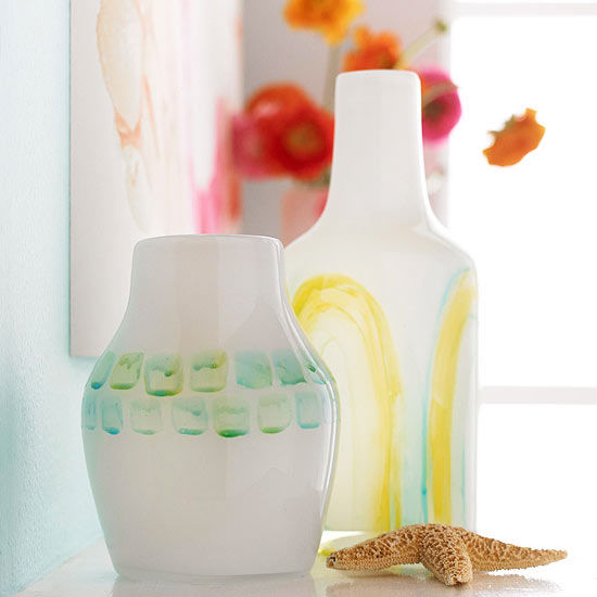 Watercolor painted vases Watercolor painted vases