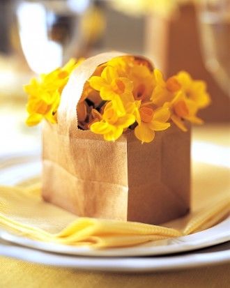 Paper basket bouquets