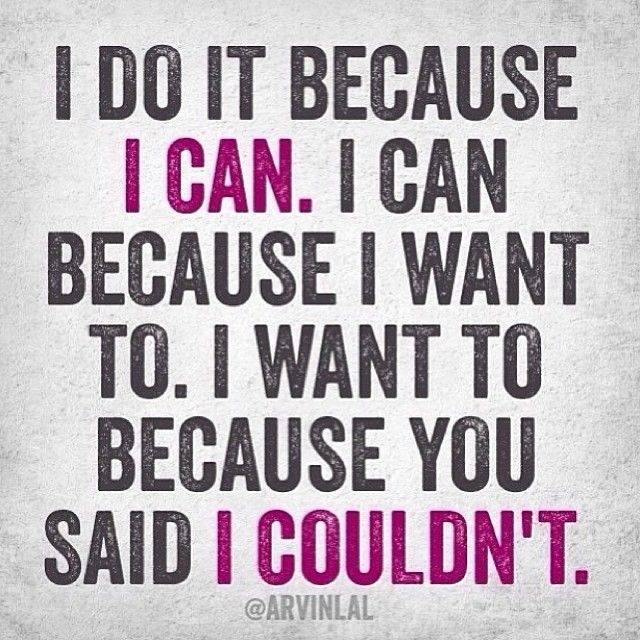 I do it because I can I do it because I can