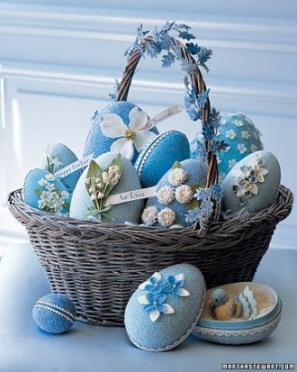 Glittered floral egg basket