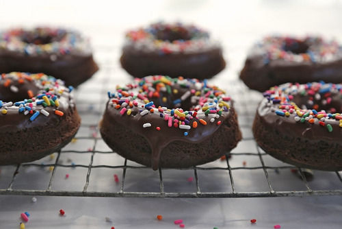 Chocolate sprinkle donuts Chocolate sprinkle donuts