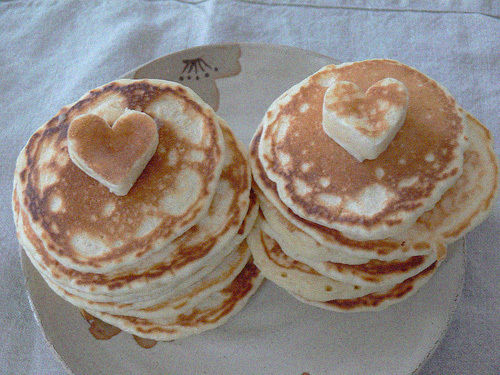 Heart pancakes Heart pancakes
