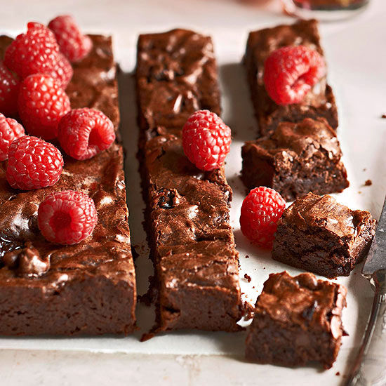Fudgy cherry and port brownies