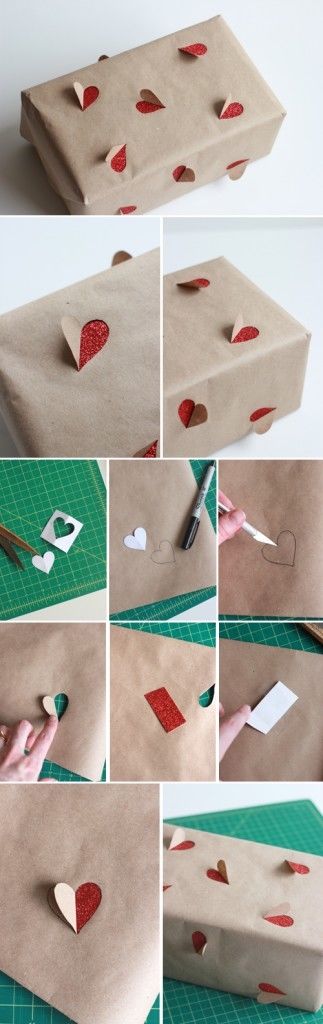 Simple valentines day gift wrapping idea Simple valentines day gift wrapping idea