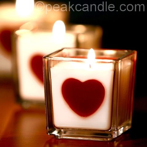Heart embed candles