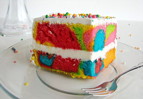 Rainbow candy cake