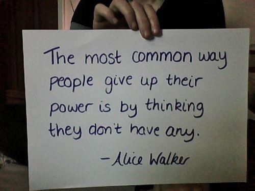 people give up their power people give up their power