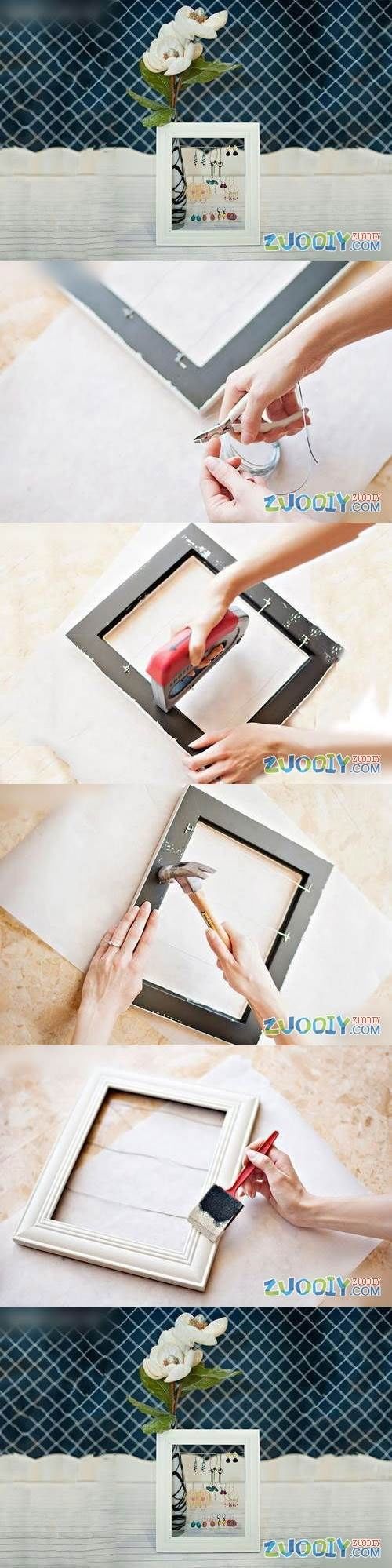 DIY Earrings Holder from Old Photo Frame DIY Earrings Holder from Old Photo Frame