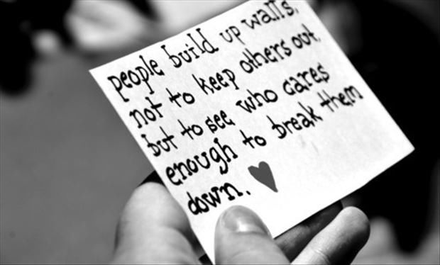 People build up walls....