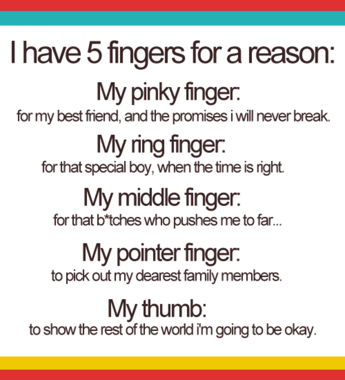 I have 5 fingers for a reason