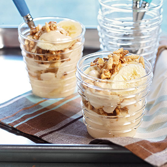 Peanut butter banana trifles