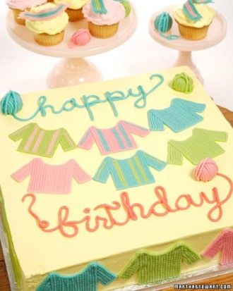 Knitted marzipan sweater cake