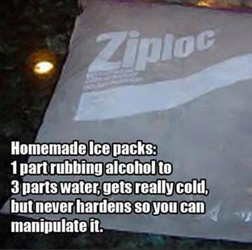 Homemade ice packs Homemade ice packs
