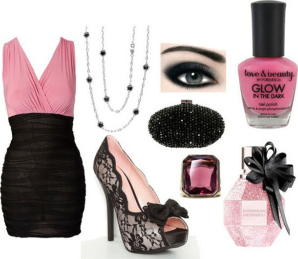 Dressy Pink & Black Oufit