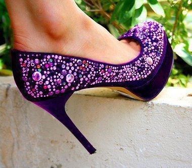 Purple Pumps with Beads Purple Pumps with Beads