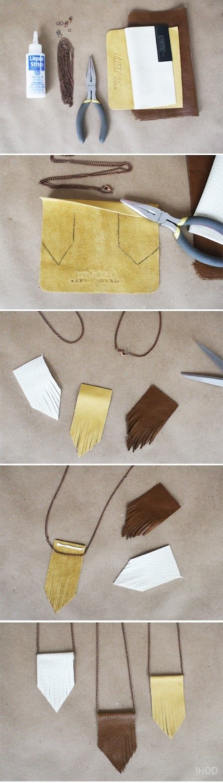DIY Leather Fringe Tiered Necklace
