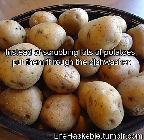 Potatoes in the dishwasher idea