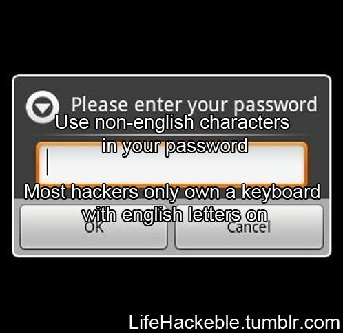 Using non english words for password