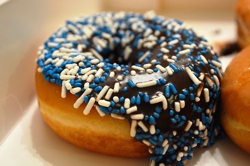 Chocolate donut with sprinkle Chocolate donut with sprinkle