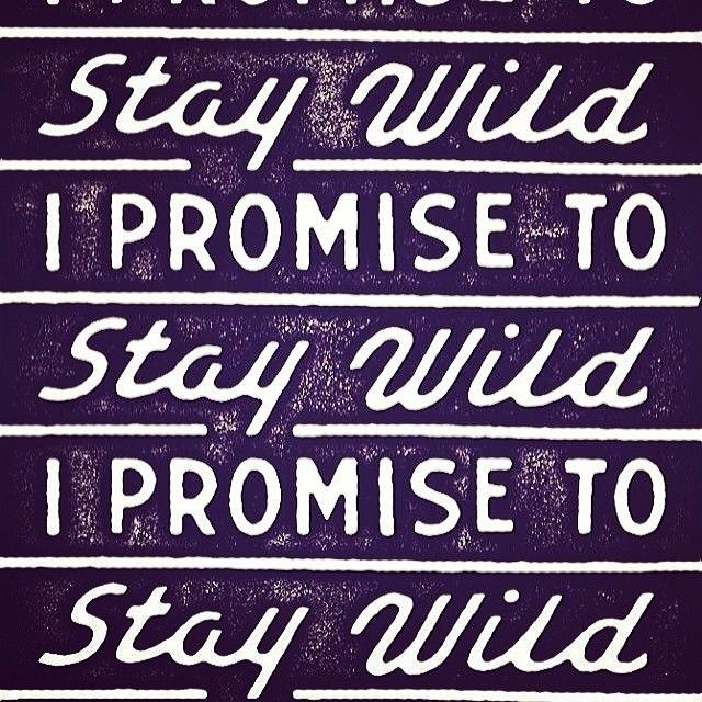 I promise to stay wild I promise to stay wild