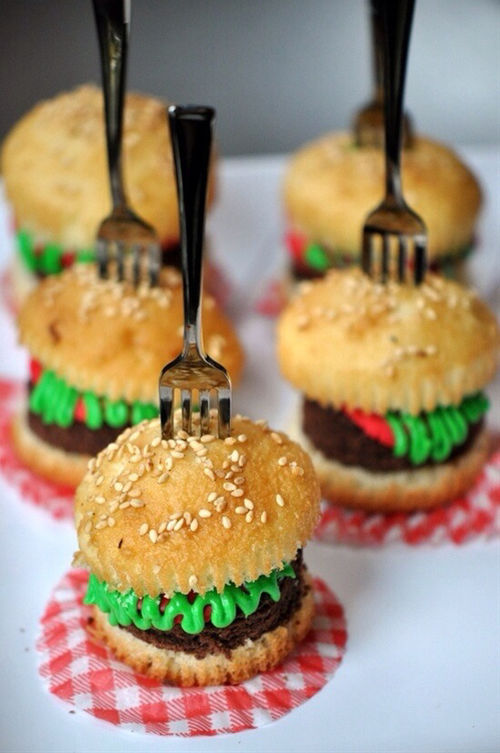 Hamburger cupcakes Hamburger cupcakes