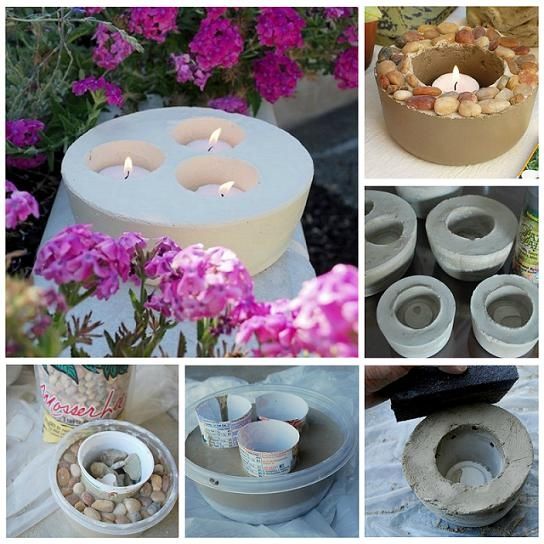 DIY Cement Candle Holders