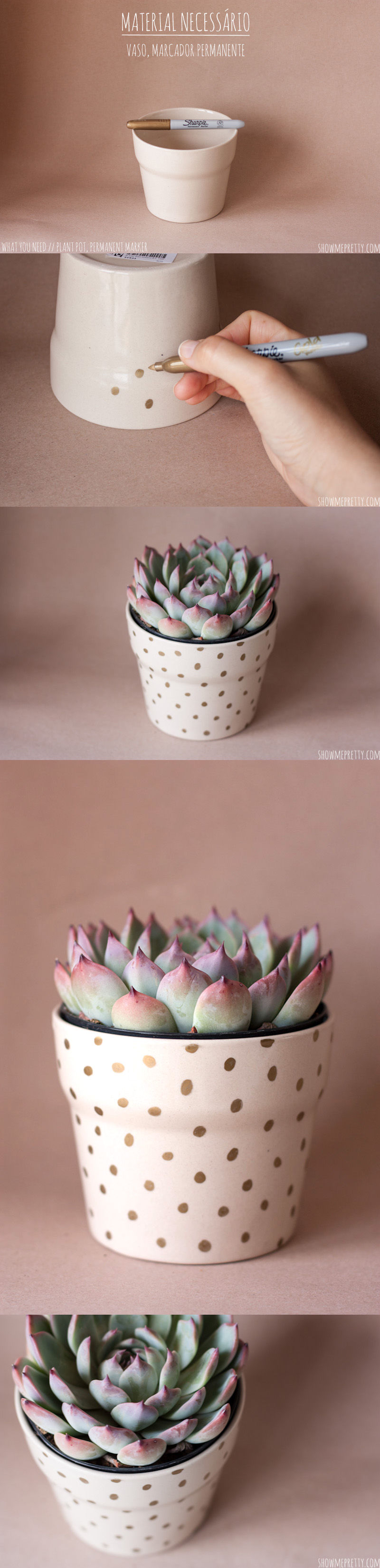 DIY Dotted Plant Vase