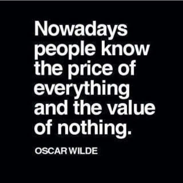 The price of everything, the value of nothing The price of everything, the value of nothing