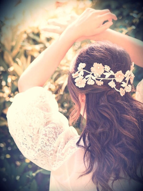 Pink floral headpiece