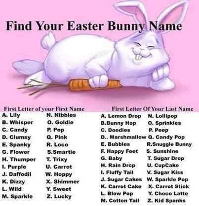 Find your Easter Bunny Name