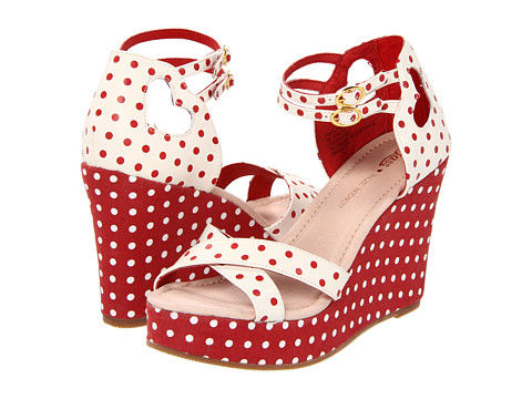 Red & White Polka Dot Wedges