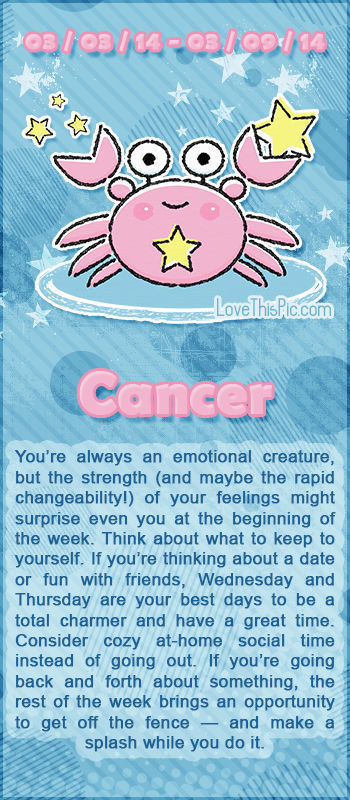 WEEKLY HOROSCOPE 3/3/14 - 3/9/14