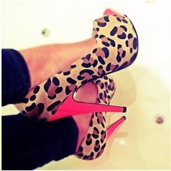 Sexy Stiletto Heel Thick Platform Leopard Suede Women's Shoes Sexy Stiletto Heel Thick Platform Leopard Suede Women's Shoes