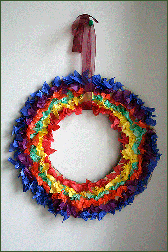 Rainbow wreath