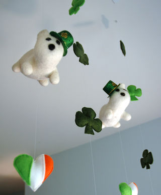 Felt shamrocks Felt shamrocks