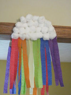 St patricks day rainbow and cloud