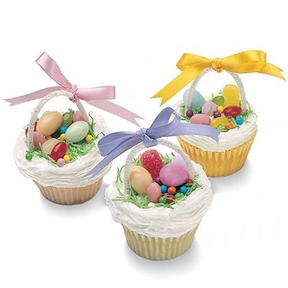 Edible easter basket cupcakes
