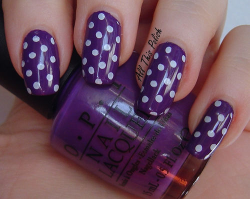 OPI polka dot nail art