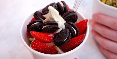 Cookies and strawberry partait