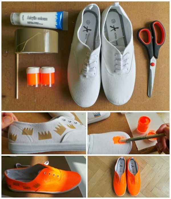 DIY Neon Orange Sneakers