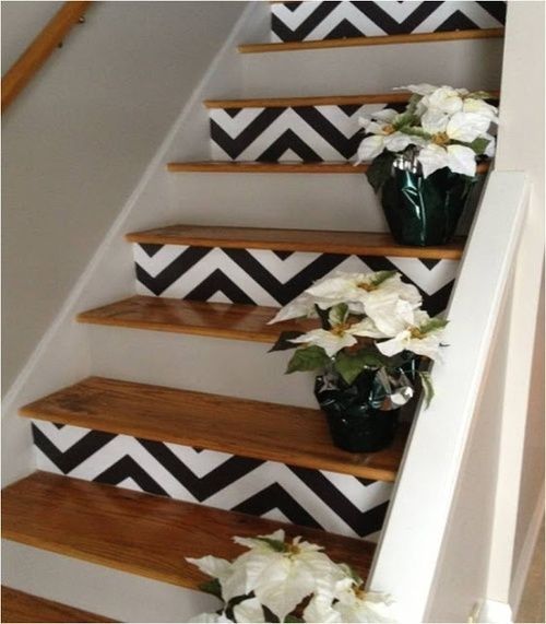 DIY Chevron Stairs DIY Chevron Stairs