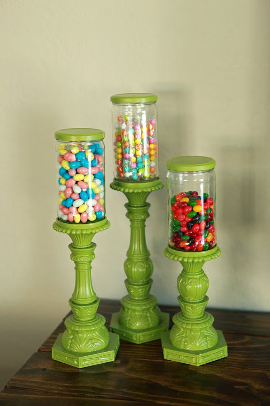 Candle stick apothecary jars Candle stick apothecary jars