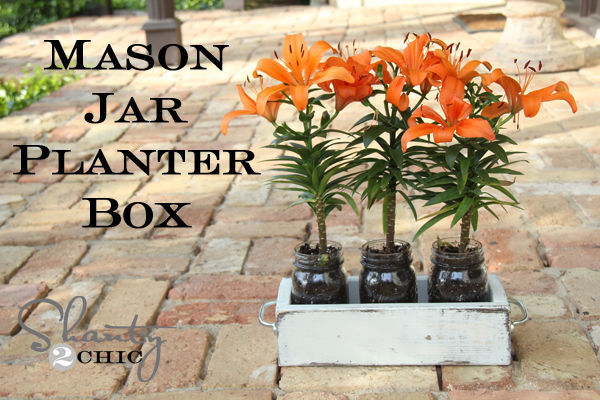 Mason jar planter box