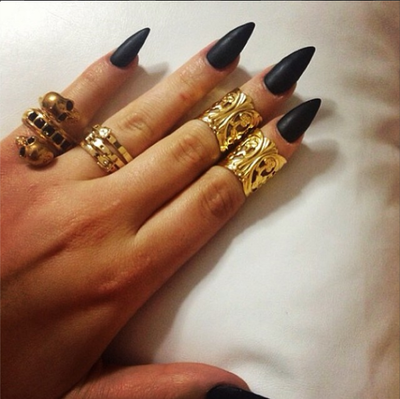Black stiletto nails