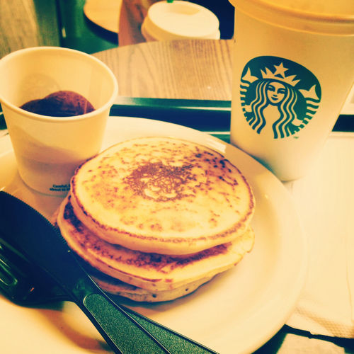 Pancakes and starbucks