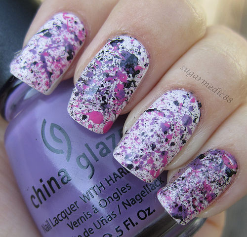 China Glaze Splattered Nails