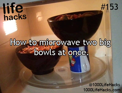 Microwave two big bowls at once Microwave two big bowls at once