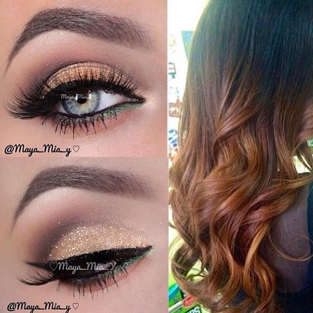 Brunette long hair and eyeshadow Brunette long hair and eyeshadow