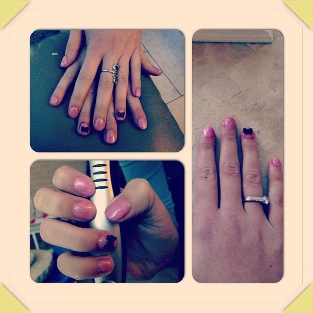 Pink gel nails