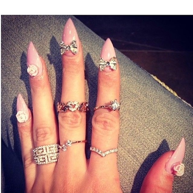 Pink stiletto nails